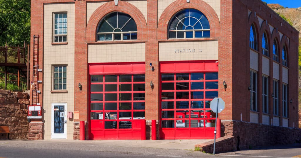 Historic Arizona Fire Station with commercial garage doors