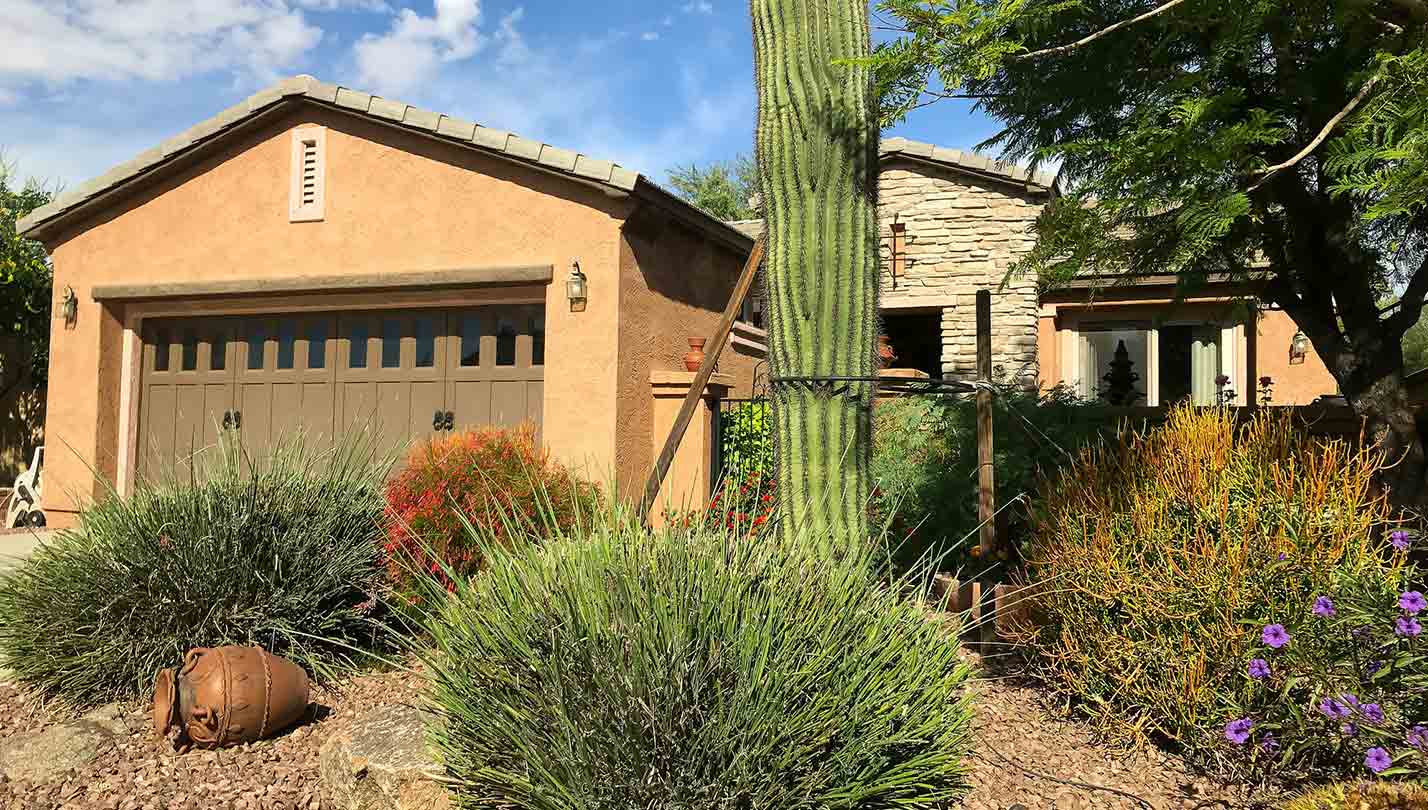 Arizona home with garage door