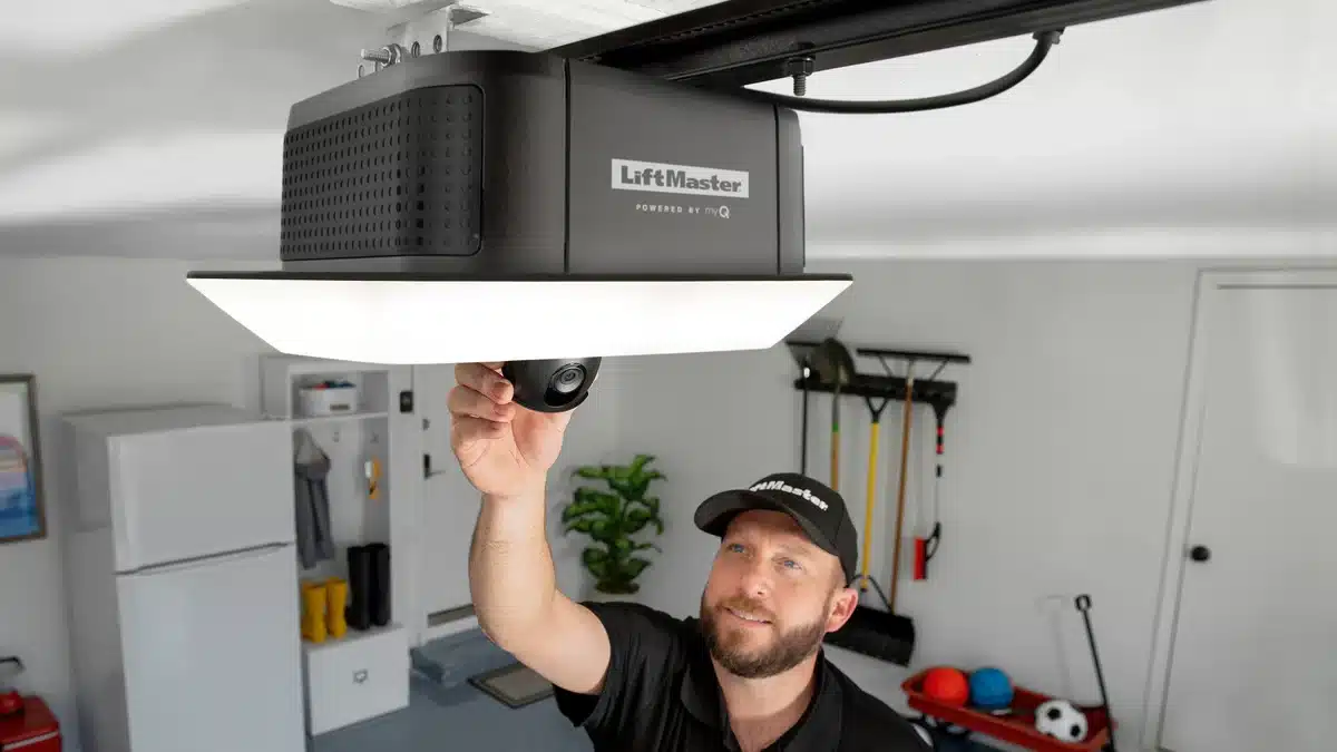 myq liftmaster operator installed by technician in garage