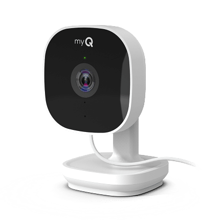 myQ Smart Indoor Camera MYQ-C13AXXW white on adjustable stand